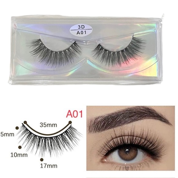 Vegan Faux Mink 3D Light-weight False Volume Eyelashes Style A01 (lashes only) - Picture 5 of 5